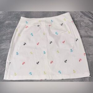 Lulu-B White Skirt with Colorful Anchor Print